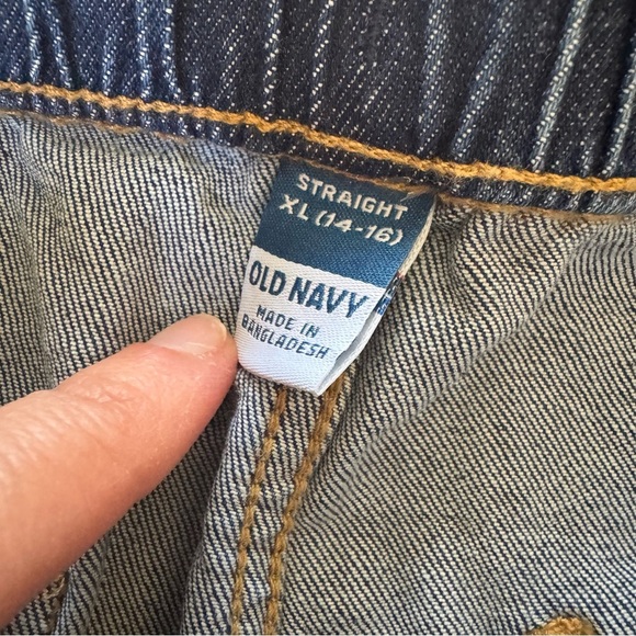 Old Navy Blue Denim Jeans Joggers Straight Drawstring Boys Youth 14-16 NWT - Picture 7 of 7